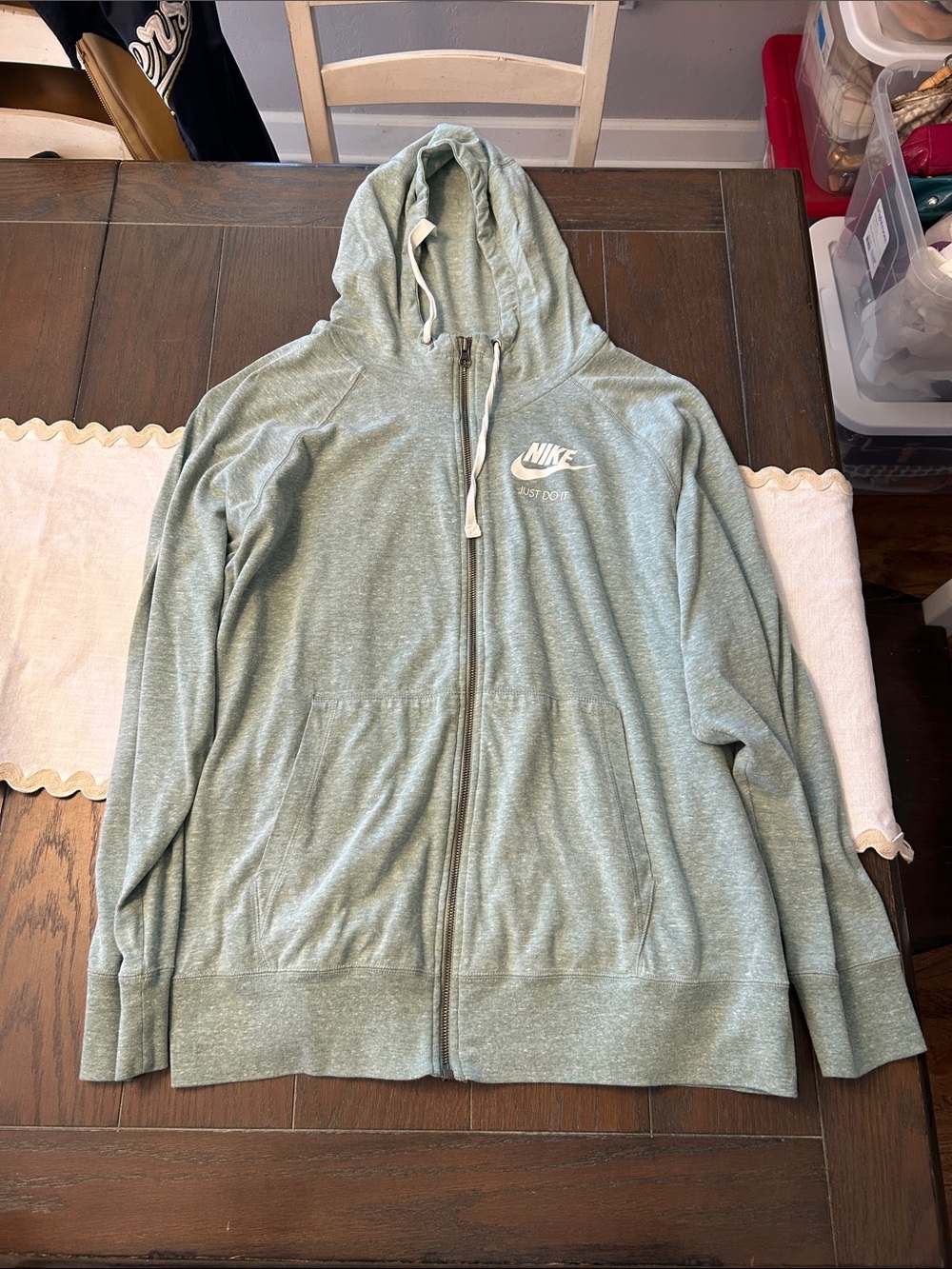 Nike Heathered Mint Green Zip-Up Hoodie